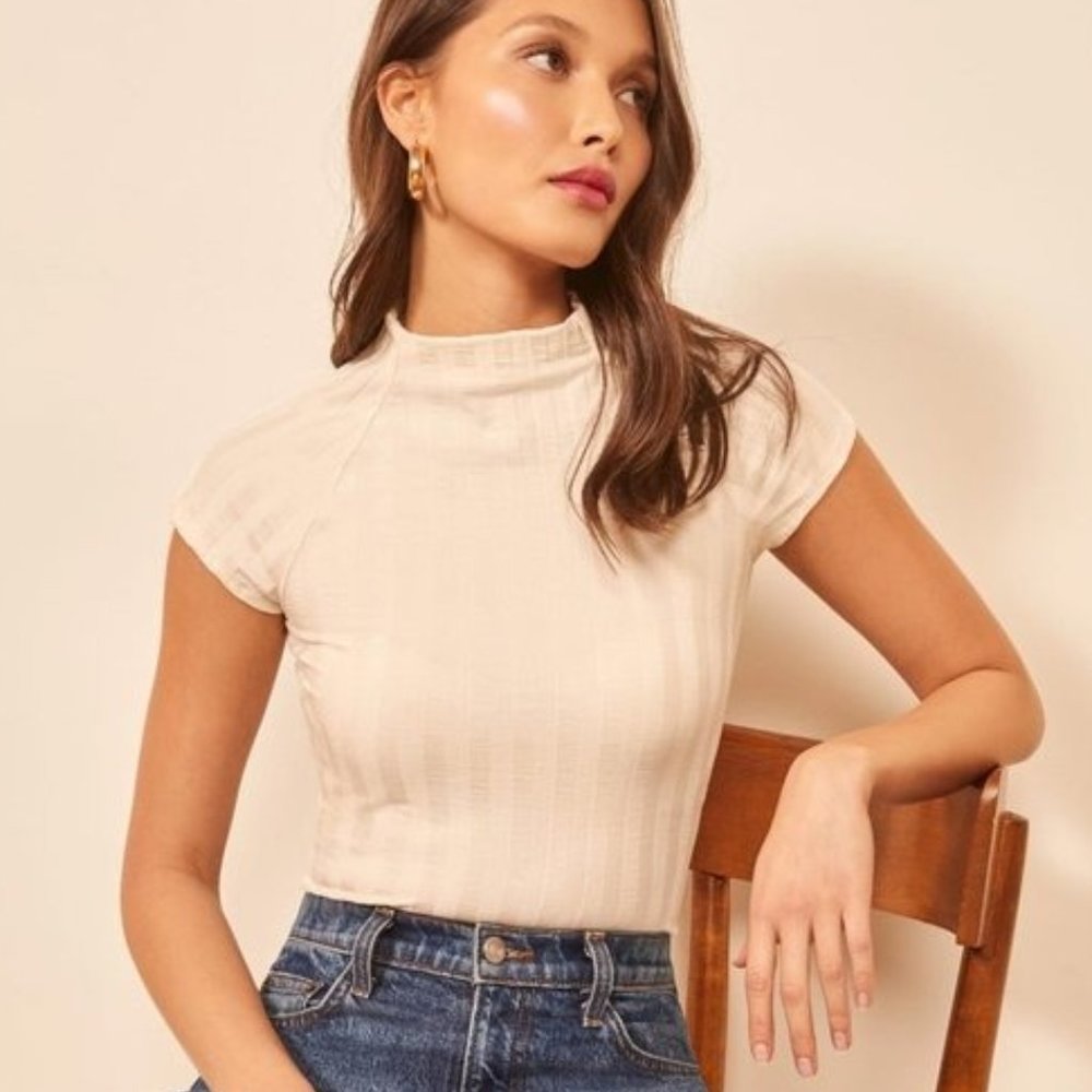 Reformation Giselle Top - Size Small - Ivory NWT